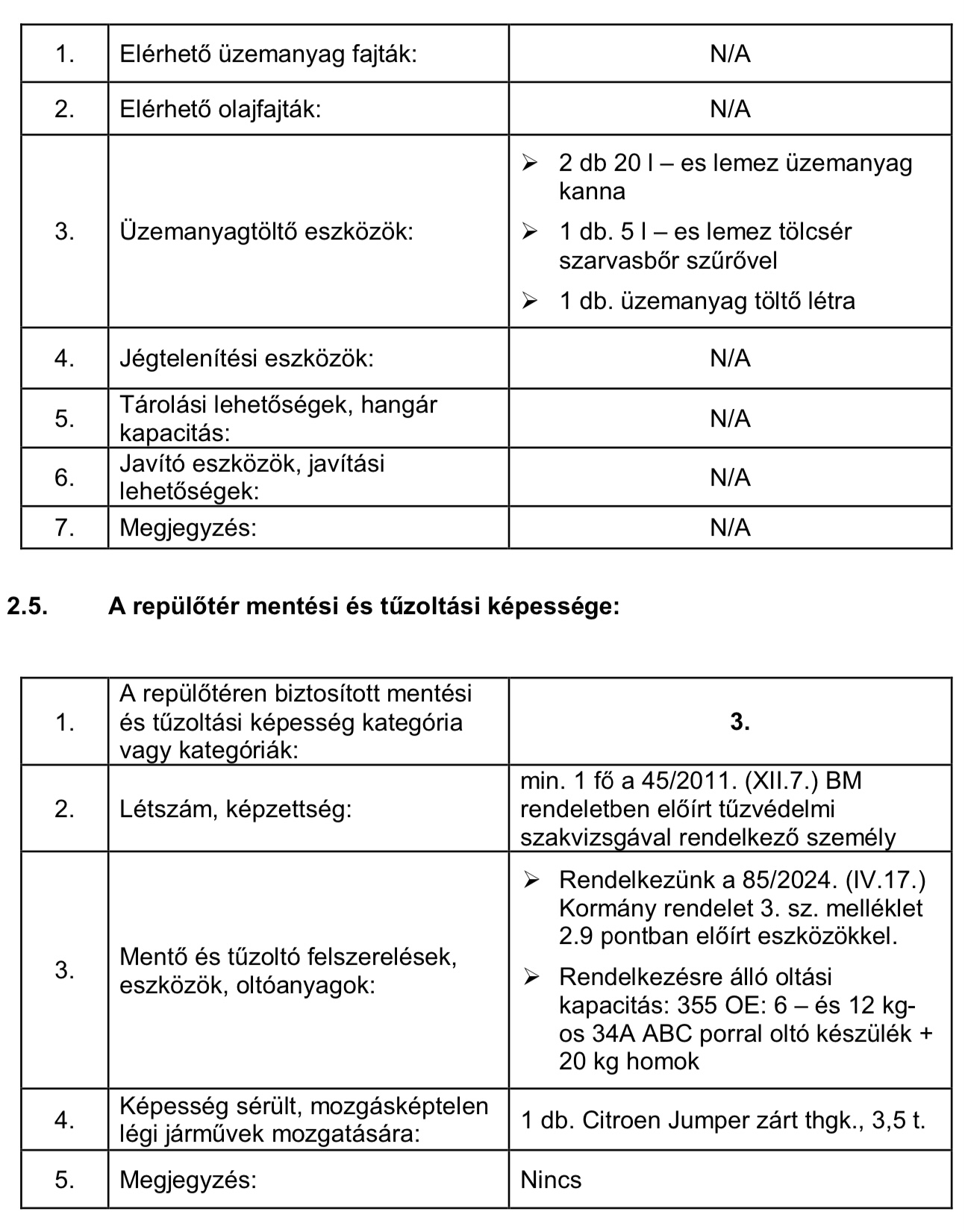 Repülőtér adatai 3